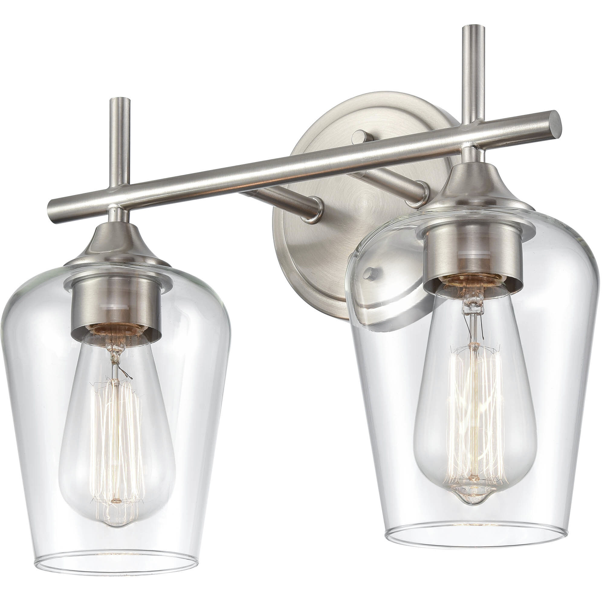 Ashford 2 Light 13.75 inch Brushed Nickel Bathroom Vanity Light Wall Light